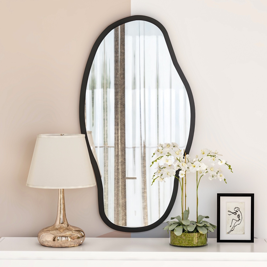 muur spiegel COULDY 85x45 cm zwart