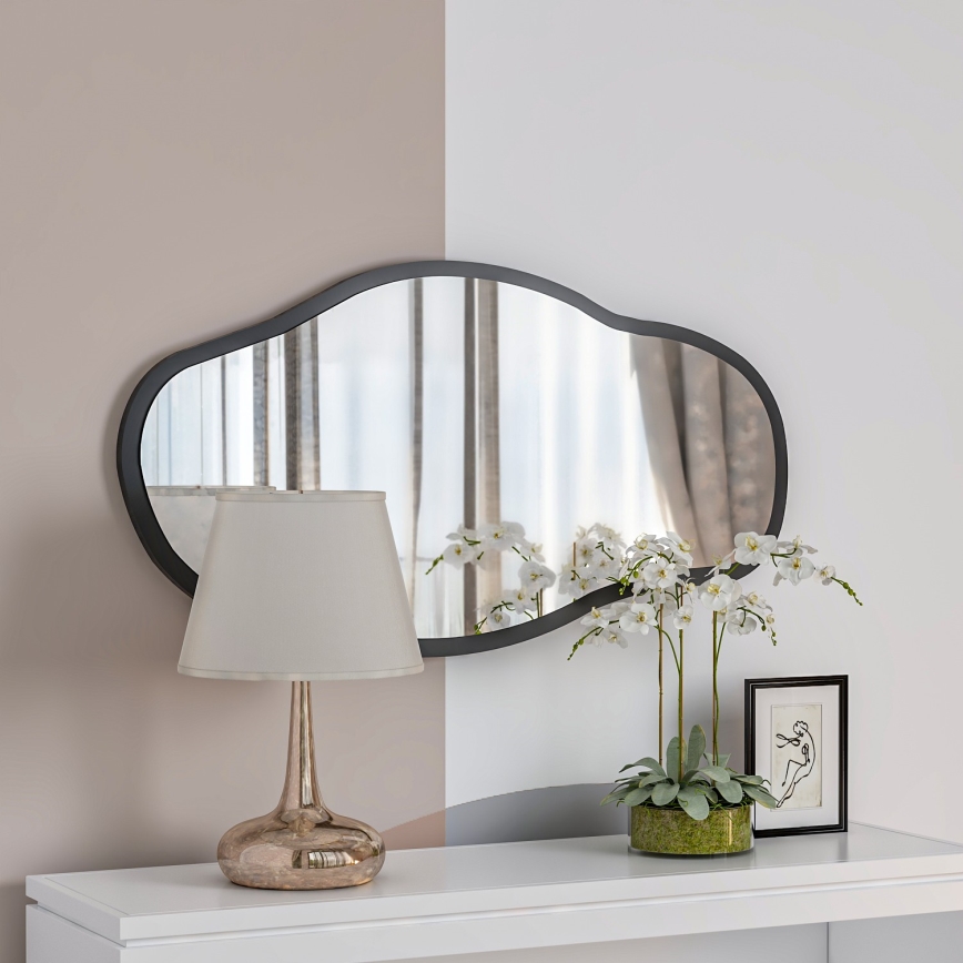 muur spiegel COULDY 85x45 cm zwart