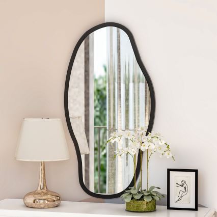 muur spiegel COULDY 85x45 cm zwart