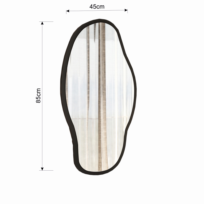 muur spiegel COULDY 85x45 cm zwart
