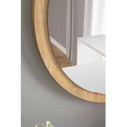 muur spiegel diameter 45 cm grenen atlantic