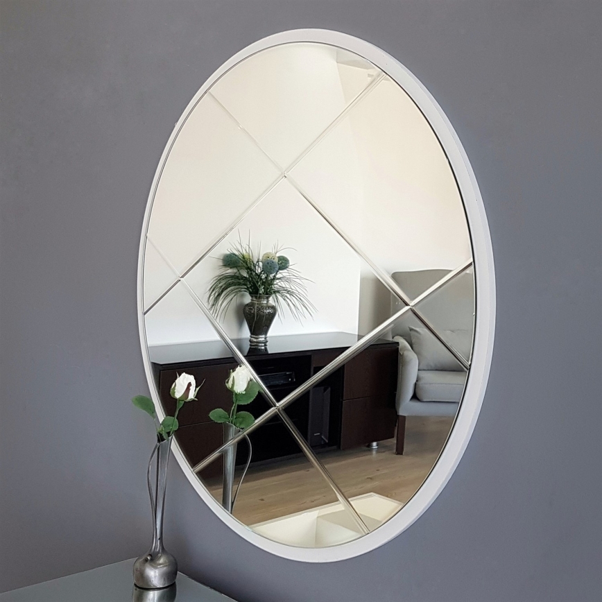 muur spiegel diameter 60 cm wit