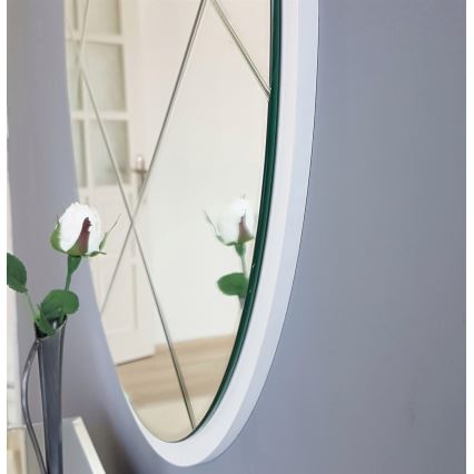 muur spiegel diameter 60 cm wit