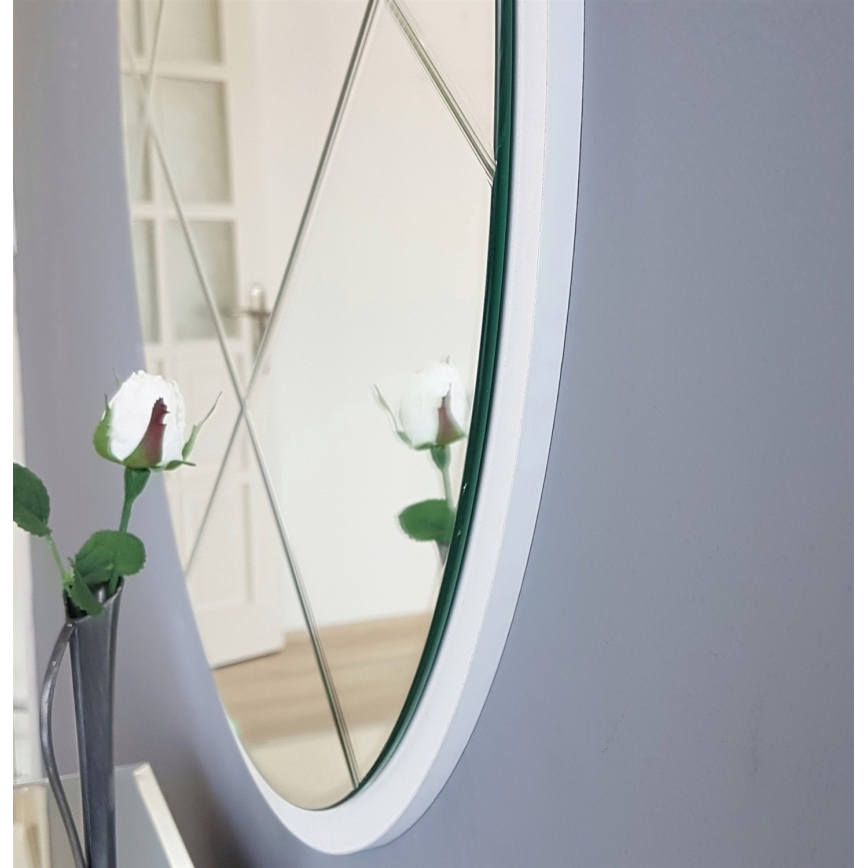 muur spiegel diameter 60 cm wit