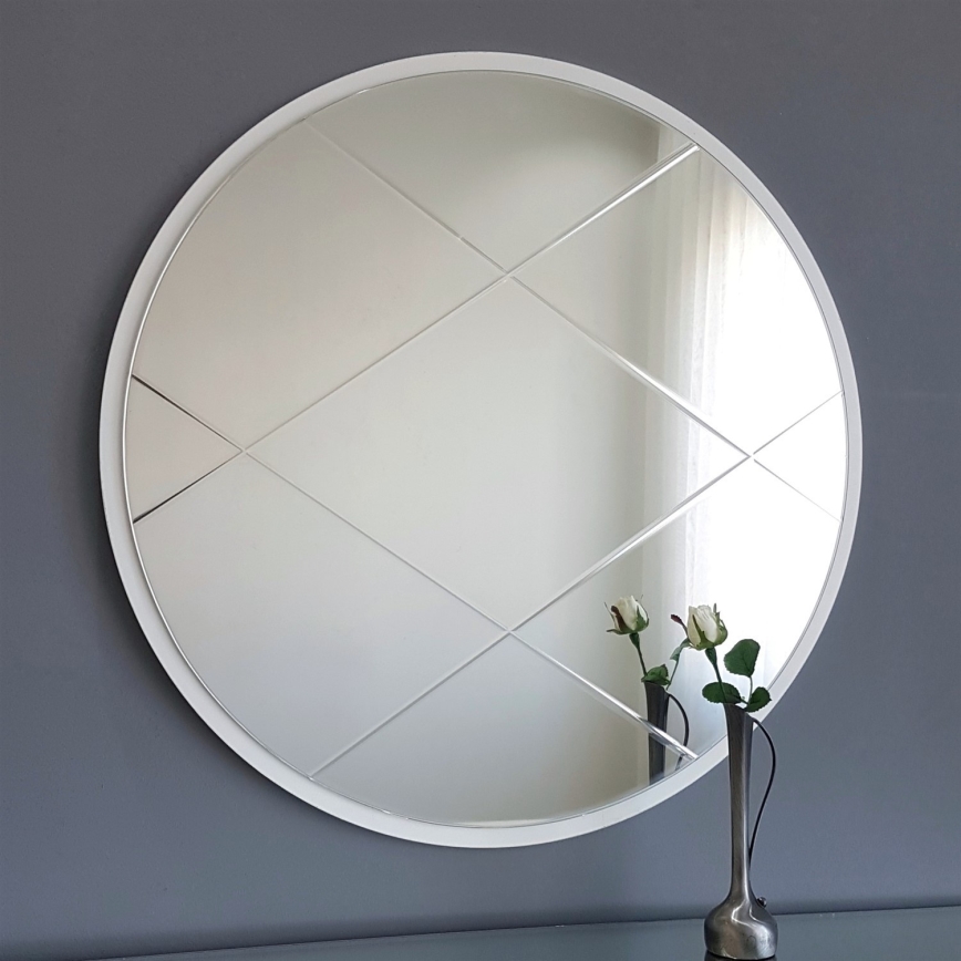 muur spiegel diameter 60 cm wit