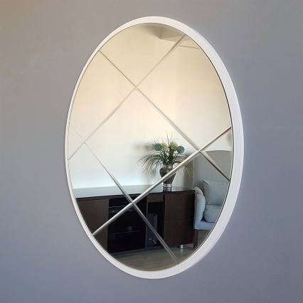 muur spiegel diameter 60 cm wit