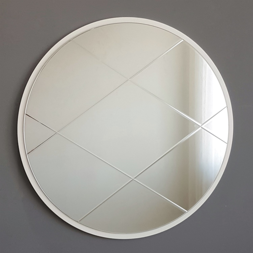 muur spiegel diameter 60 cm wit