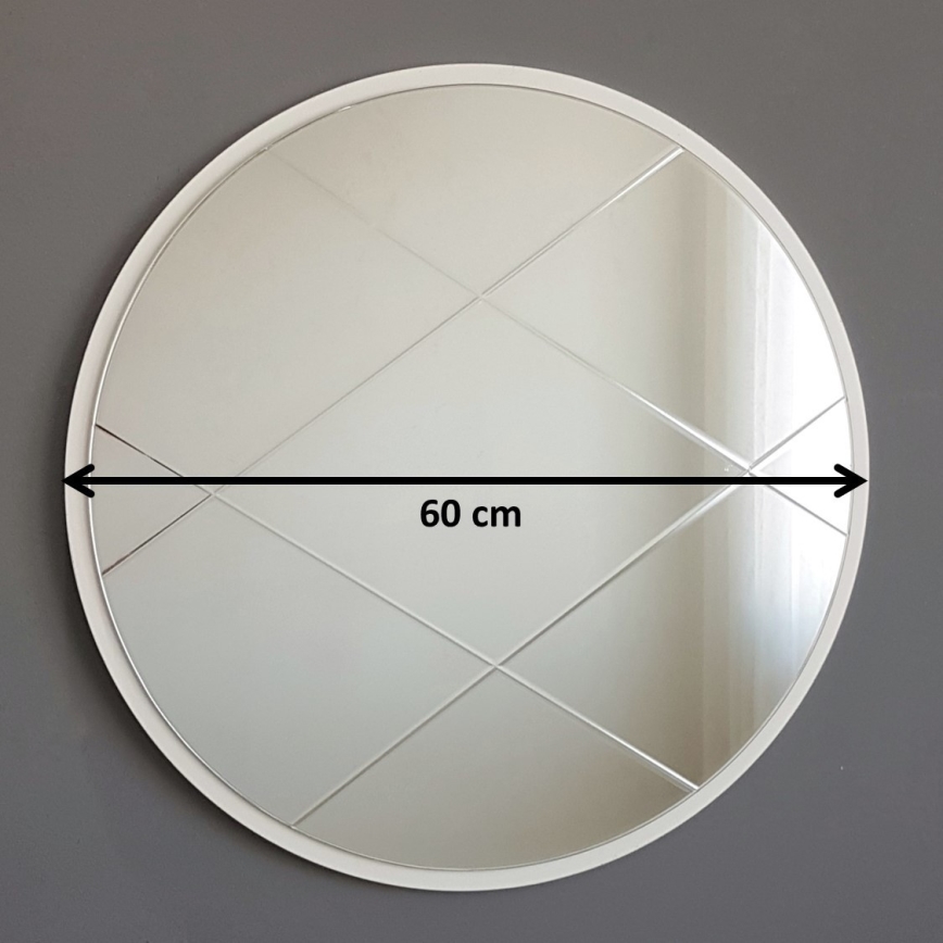 muur spiegel diameter 60 cm wit