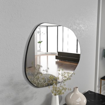 muur spiegel LIORA 75x55 cm zwart