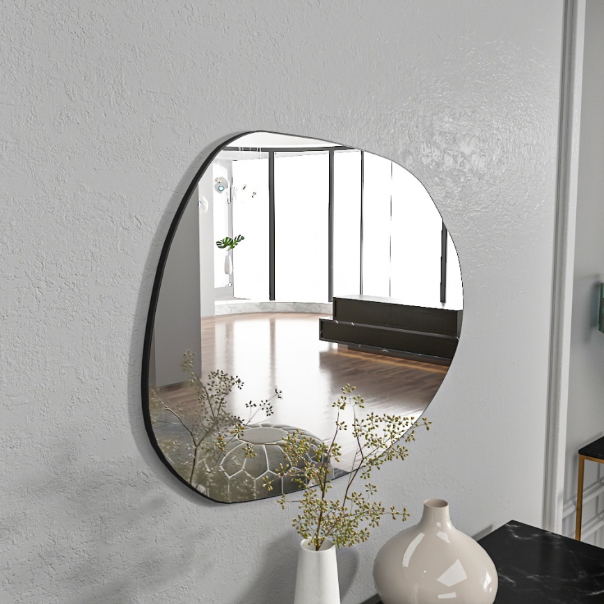 muur spiegel LIORA 75x55 cm zwart