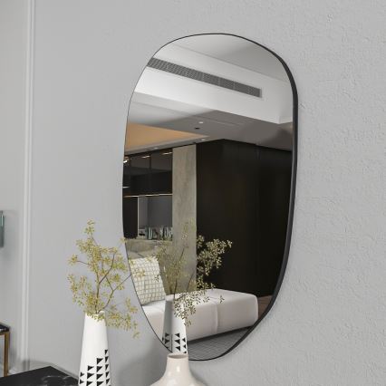 muur spiegel LIORA 75x55 cm zwart