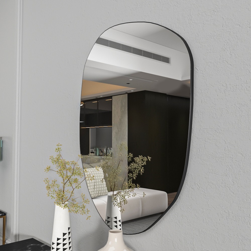 muur spiegel LIORA 75x55 cm zwart
