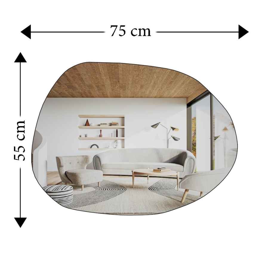 muur spiegel LIORA 75x55 cm zwart