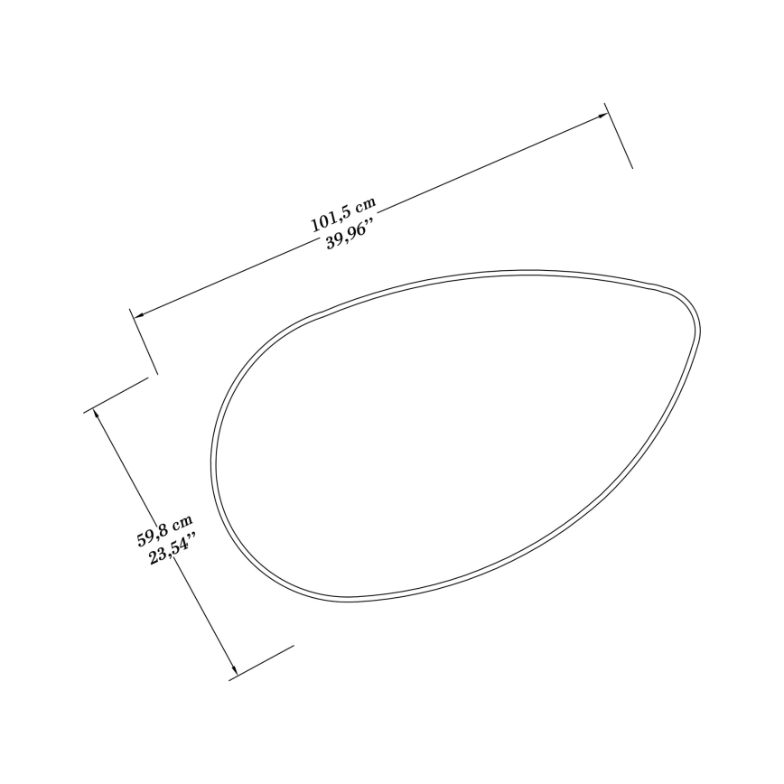 muur spiegel LUCAS 101,5x59,8 cm wit