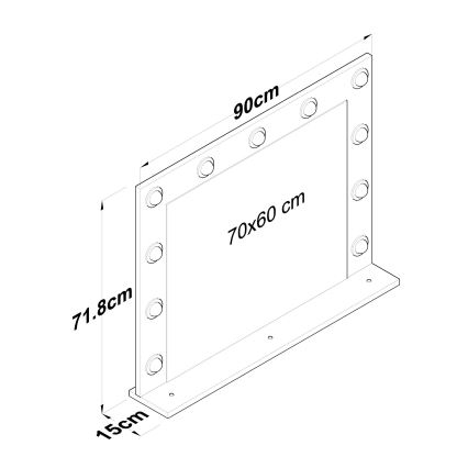 muur spiegel met een plank RANI 90x71,8 cm wit