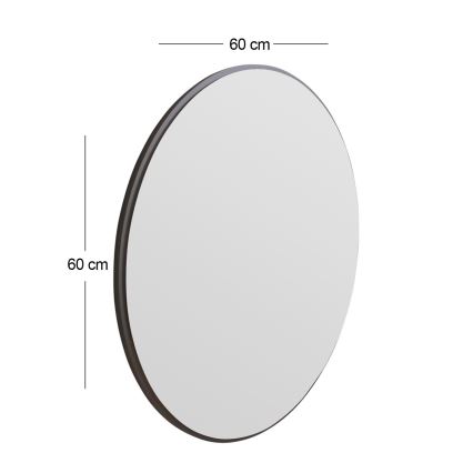 muur spiegel OZZE diameter 60 cm zwart
