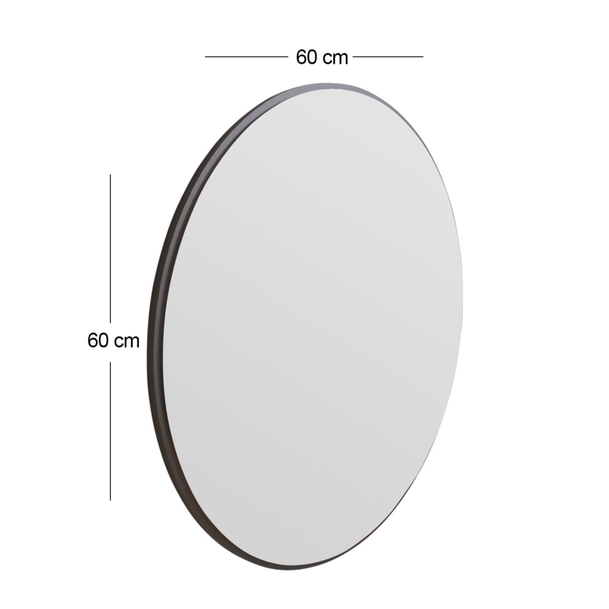 muur spiegel OZZE diameter 60 cm zwart