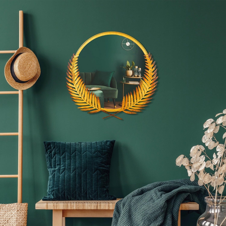 muur spiegel PALM 59x57 cm goud