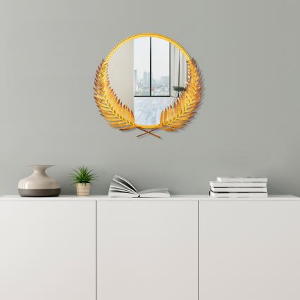muur spiegel PALM 59x57 cm goud