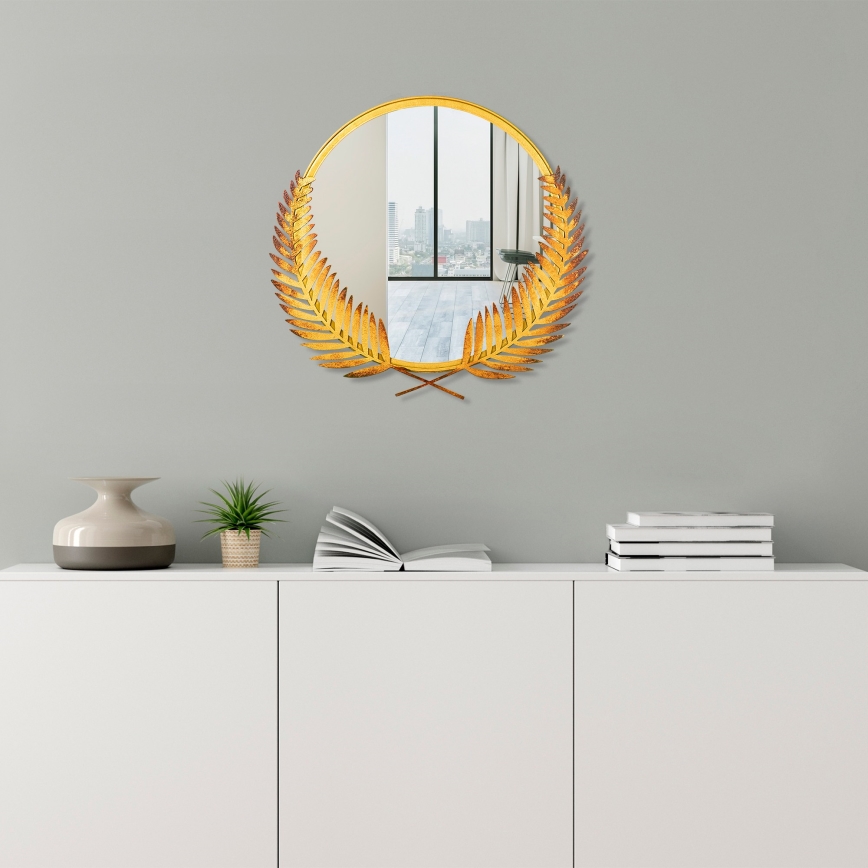muur spiegel PALM 59x57 cm goud