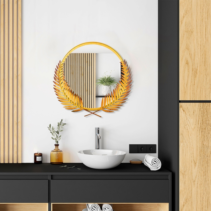 muur spiegel PALM 59x57 cm goud