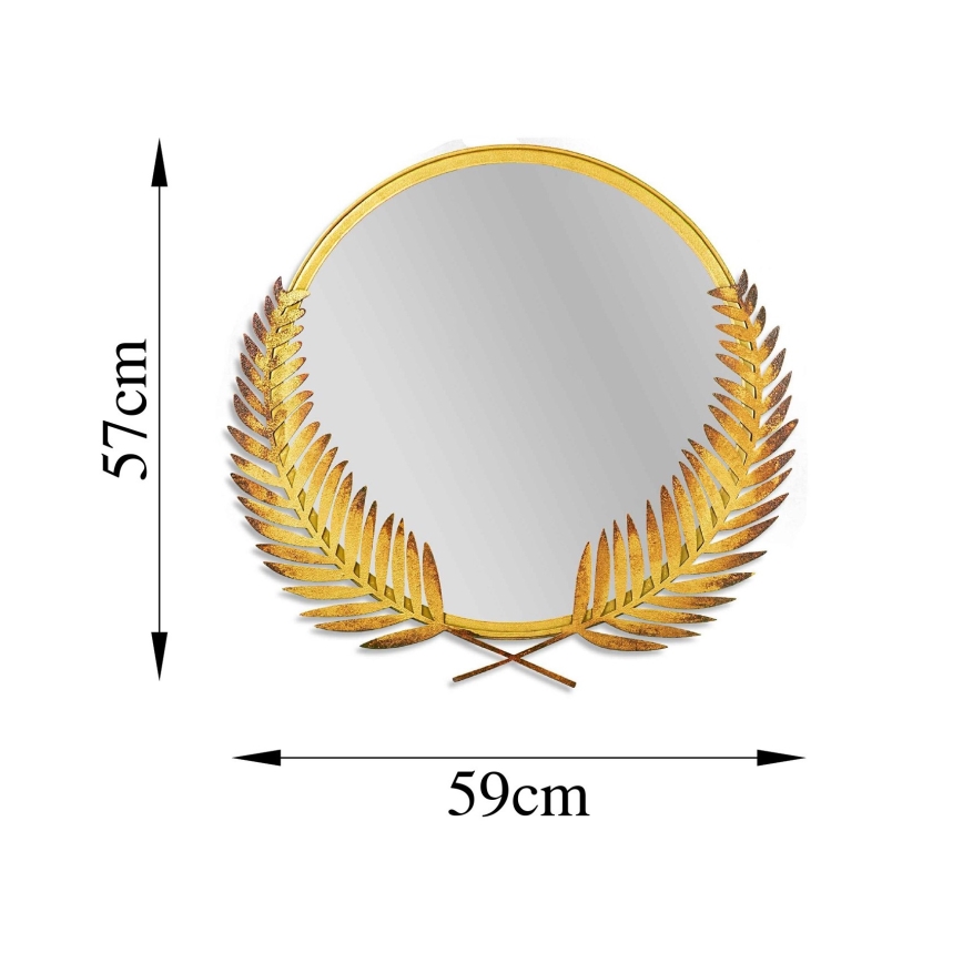 muur spiegel PALM 59x57 cm goud