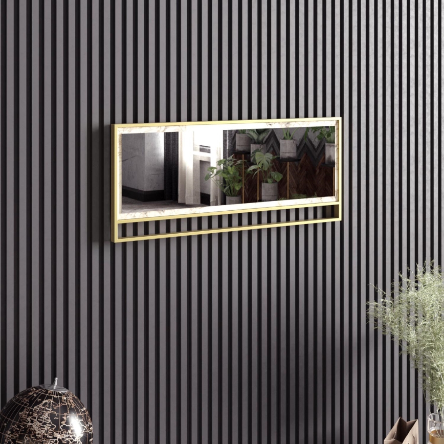 muur spiegel POLKA 37,8x90 cm goud