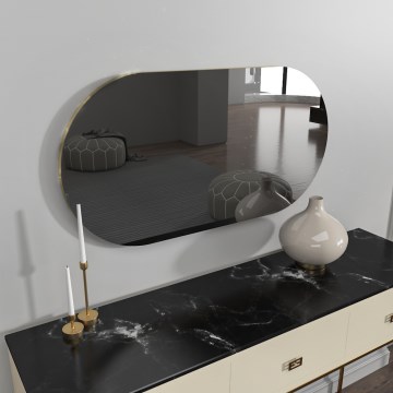 muur spiegel RIORS 85x45 cm zwart
