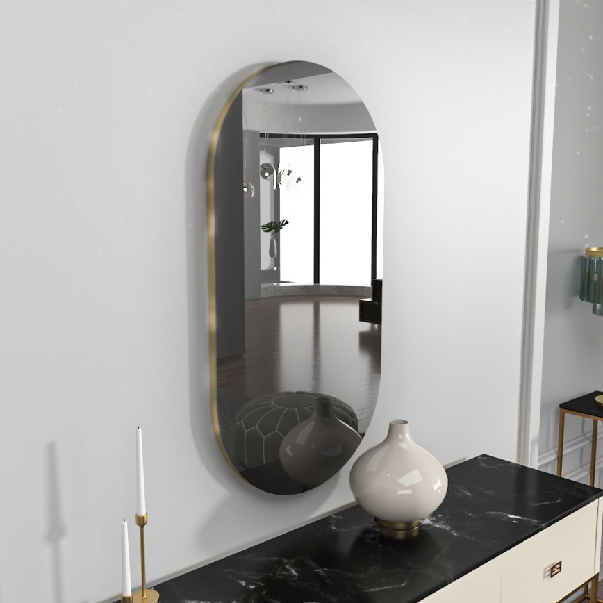 muur spiegel RIORS 85x45 cm zwart