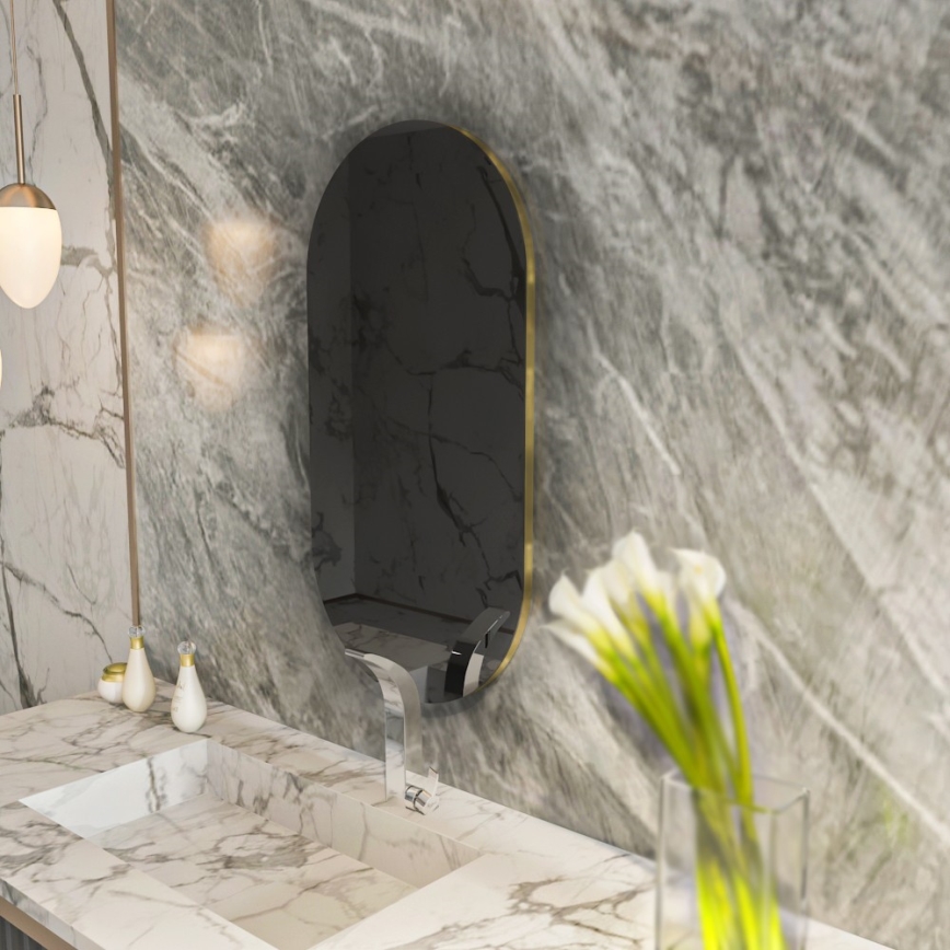 muur spiegel RIORS 85x45 cm zwart
