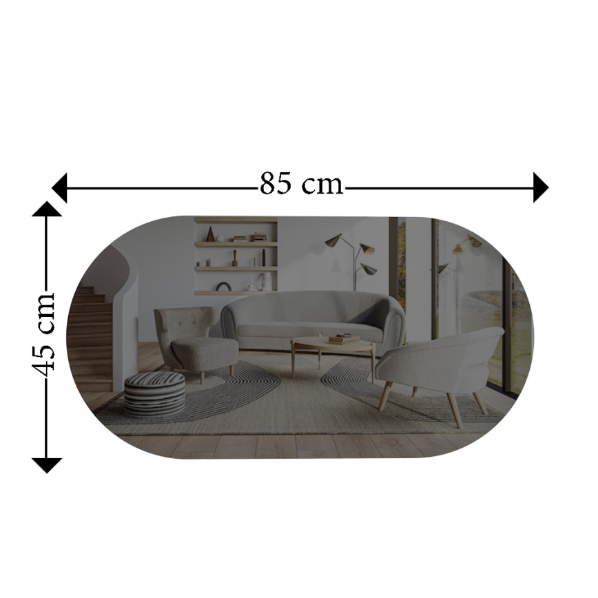 muur spiegel RIORS 85x45 cm zwart