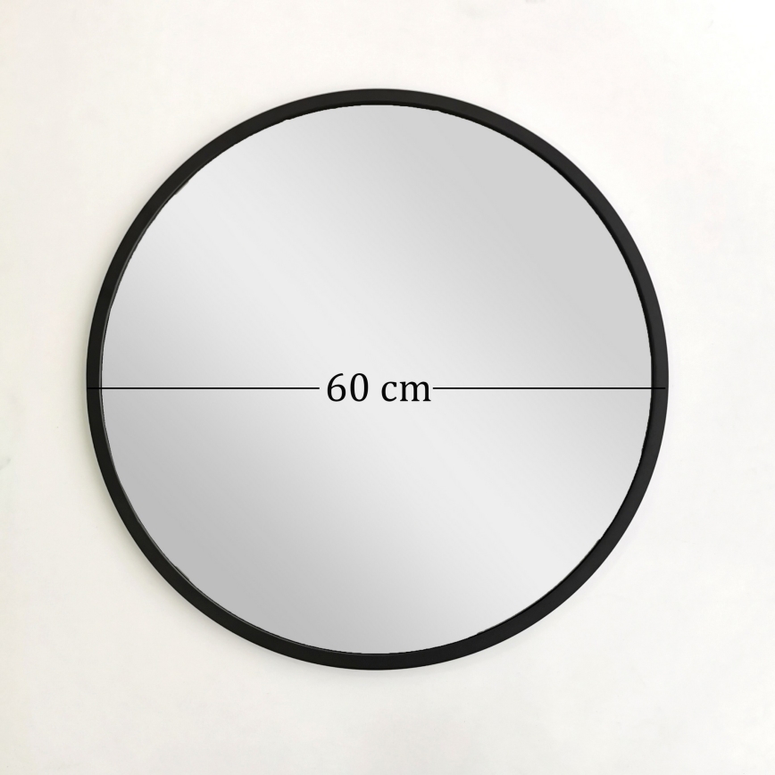 muur spiegel SIYAH diameter 60 cm zwart