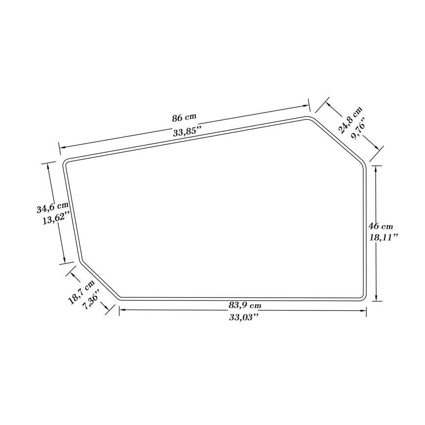 muur spiegel TARZ 49x86 cm wit