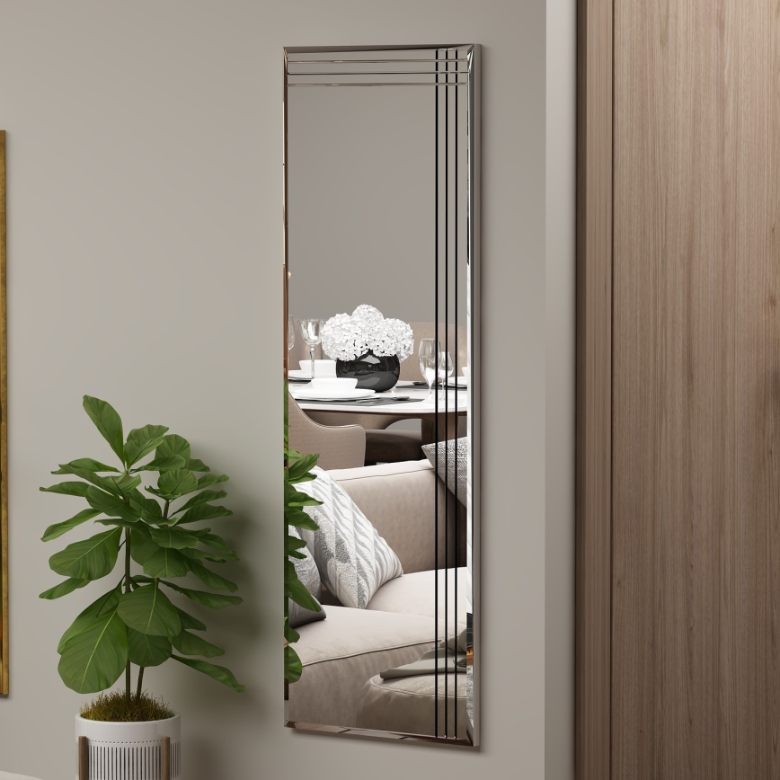 muur spiegel TRIO 120x40 cm glanzend chroom