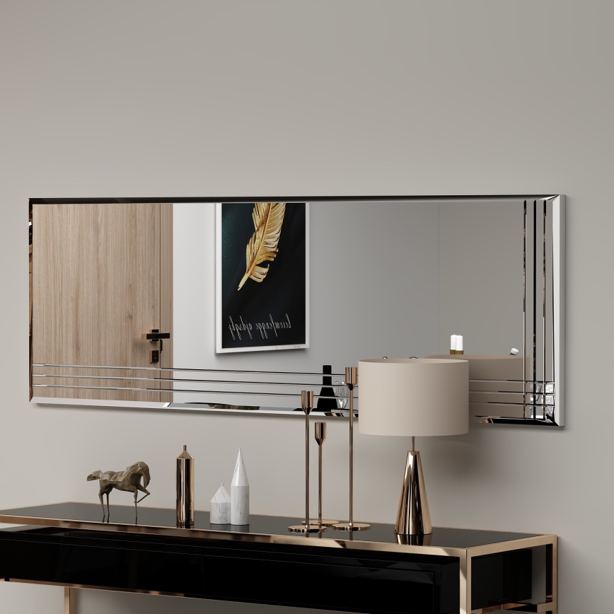 muur spiegel TRIO 120x40 cm glanzend chroom