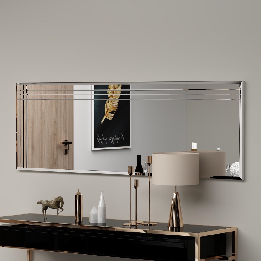 muur spiegel TRIO 120x40 cm glanzend chroom