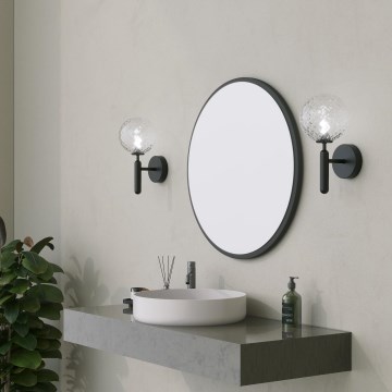 muur spiegel YUVARLAK diameter 60 cm zwart