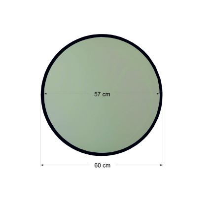 muur spiegel YUVARLAK diameter 60 cm zwart