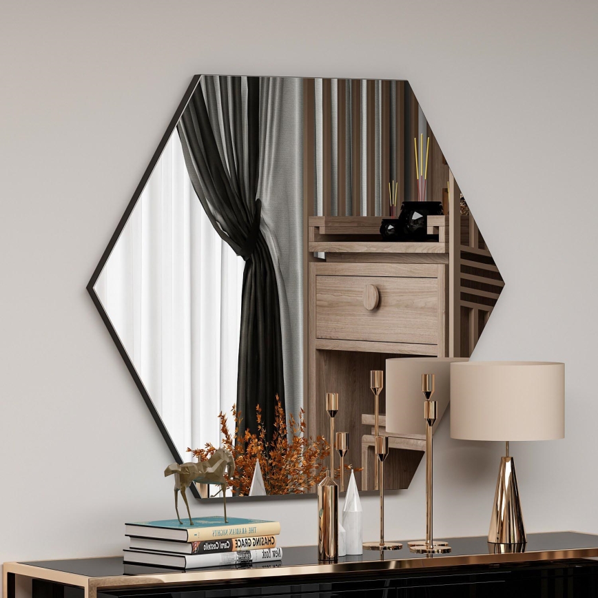 muur spiegel ZEO 60x70 cm zwart