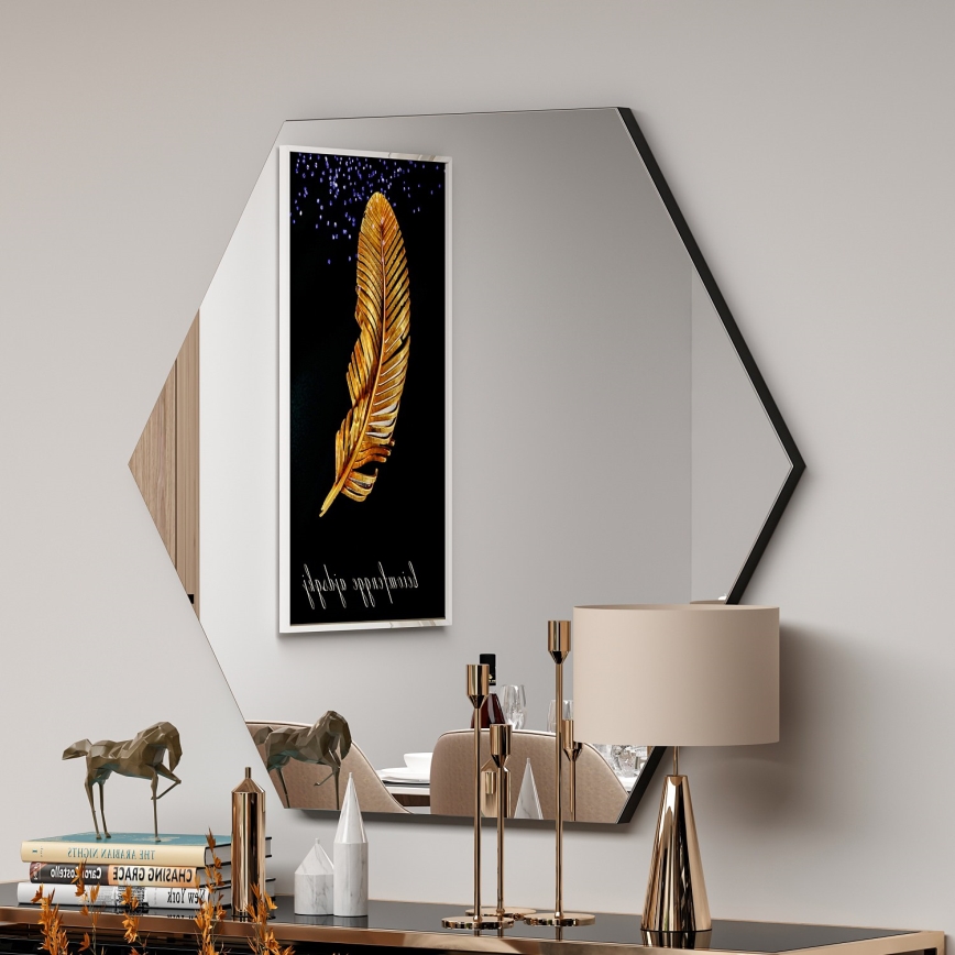 muur spiegel ZEO 60x70 cm zwart