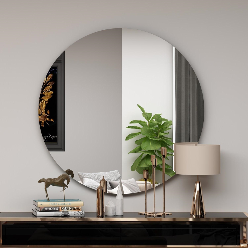 muur spiegel ZEOS diameter 70 cm zwart