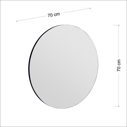 muur spiegel ZEOS diameter 70 cm zwart