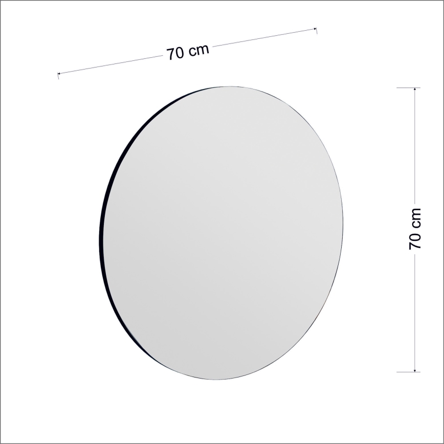 muur spiegel ZEOS diameter 70 cm zwart