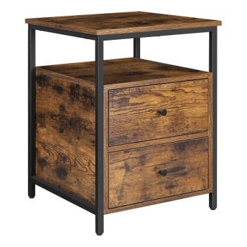 Nachtkastje ARIN bruin/zwart