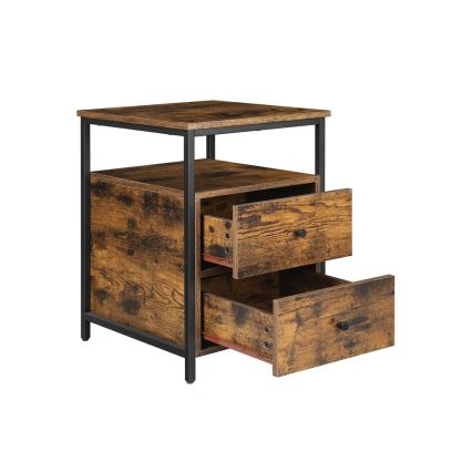 Nachtkastje ARIN bruin/zwart