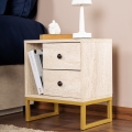 Nachtkastje GLIMMER 50x45,2 cm beige/goud