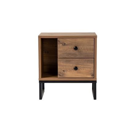Nachtkastje GLIMMER 50x45,2 cm grenen atlantic/zwart