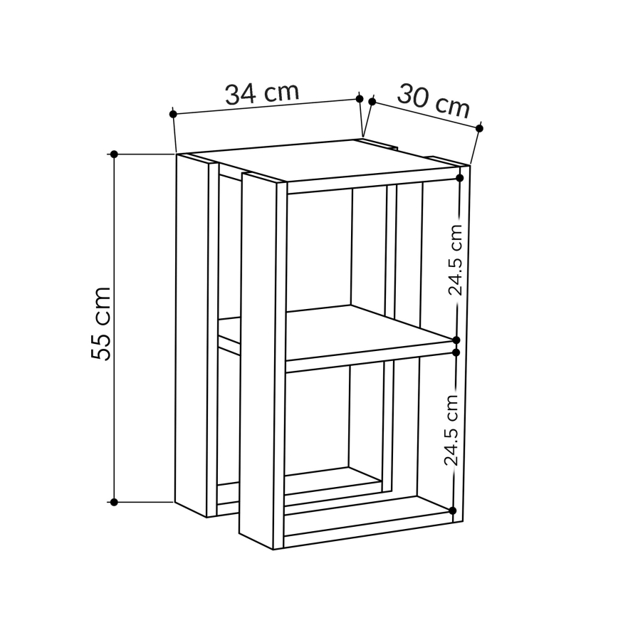 Nachtkastje LONIE 55x30 wit