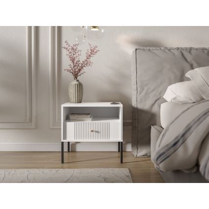 Nachtkastje LUE wit/zwart