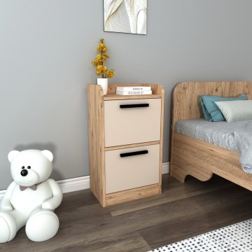 Nachtkastje LUSES 79,4x45 cm grenen atlantic/beige